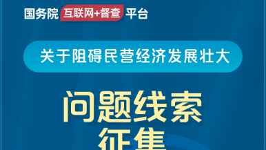 逼特动漫国务院“互联网+督查”平台公开征集阻碍民营经济发展壮大问题线索